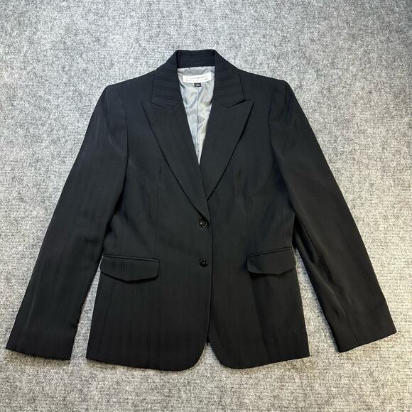 Tahari Blazer Jacket Women 10 Black Jacket Office Minimal Capsule Academia - Picture 1 of 12